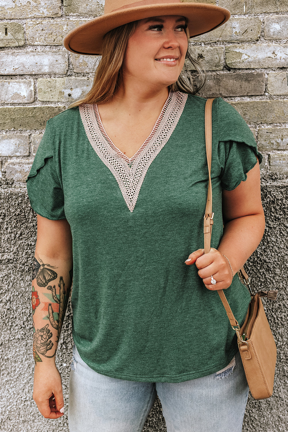 Embroidered V-Neck Draped Blouse