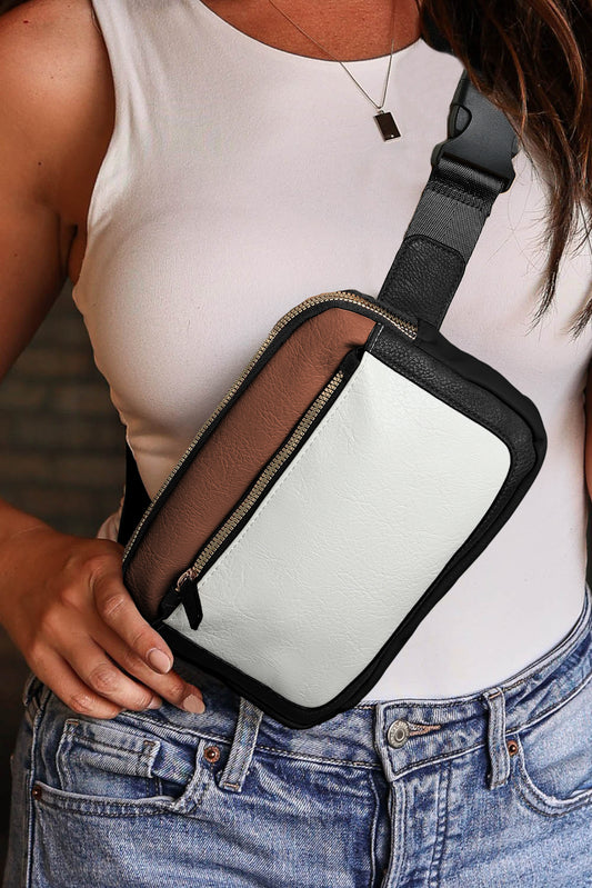 Colorblock Leather Crossbody Bag