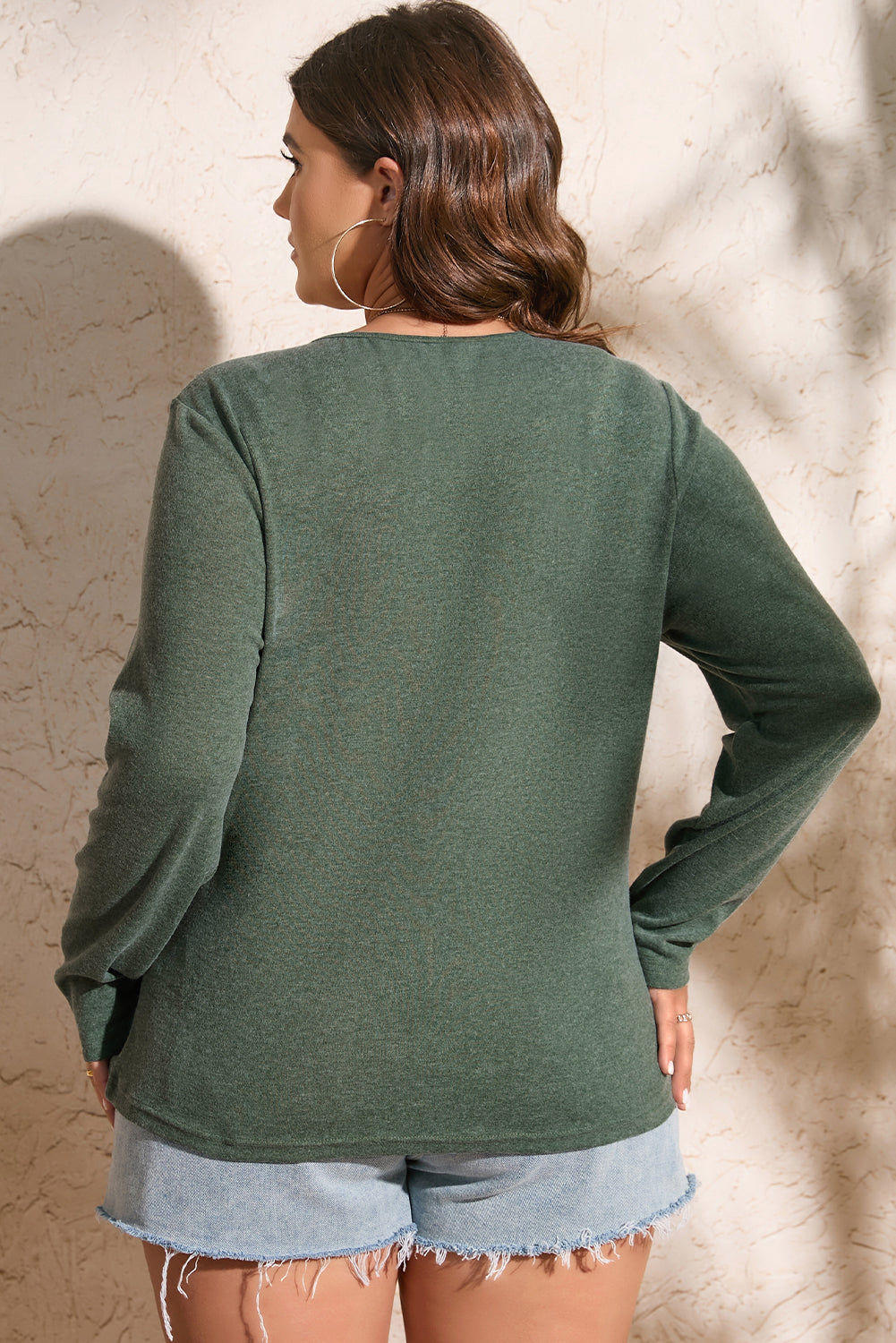 Mist Green Snap Henley Top