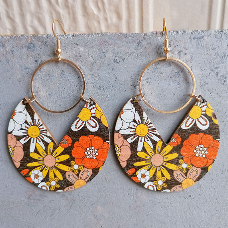 Nostalgic Wooden Dangle Earrings