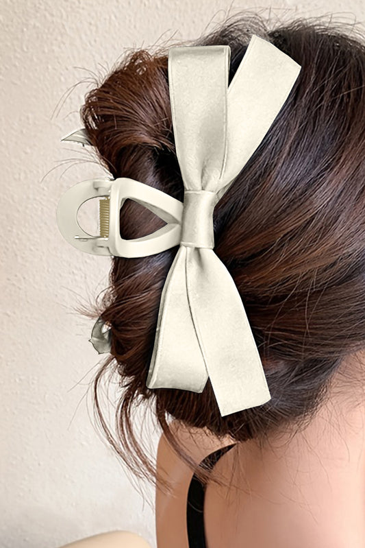 White Bow Hair Claw Clip