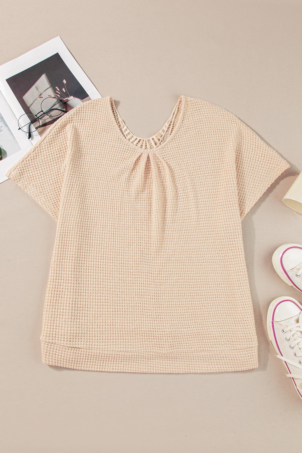 Beige Lace Insert Tee