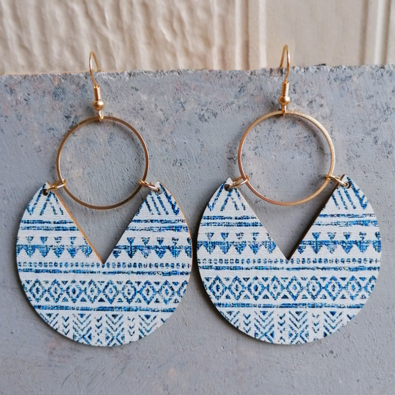 Nostalgic Wooden Dangle Earrings