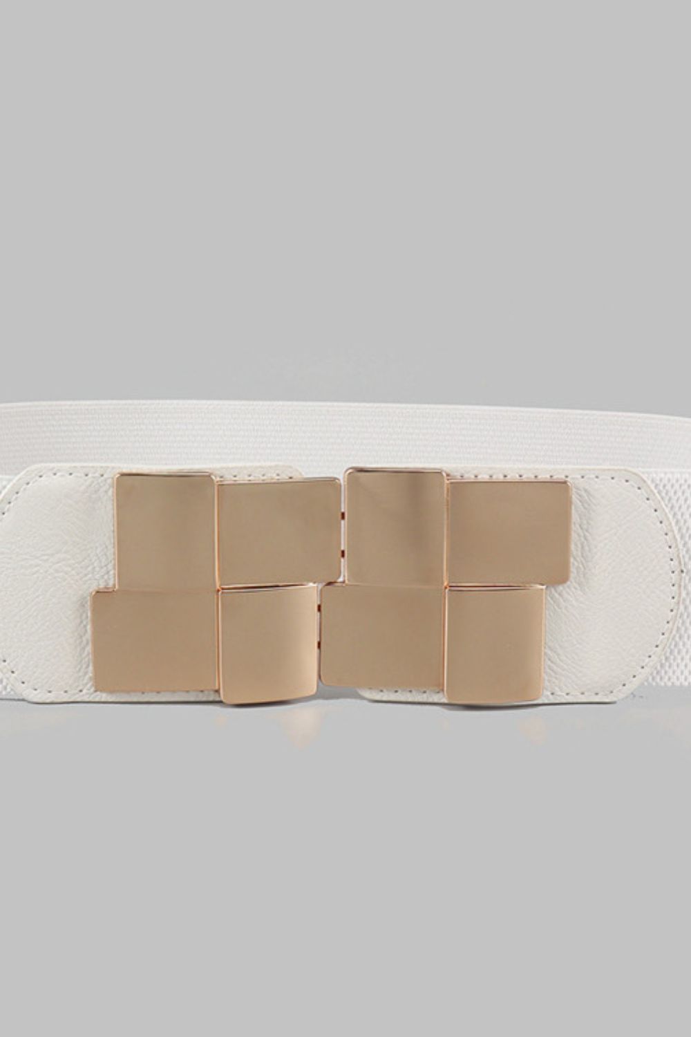 Bold Geometric Buckle Wide Elastic Belt – Define Your Look