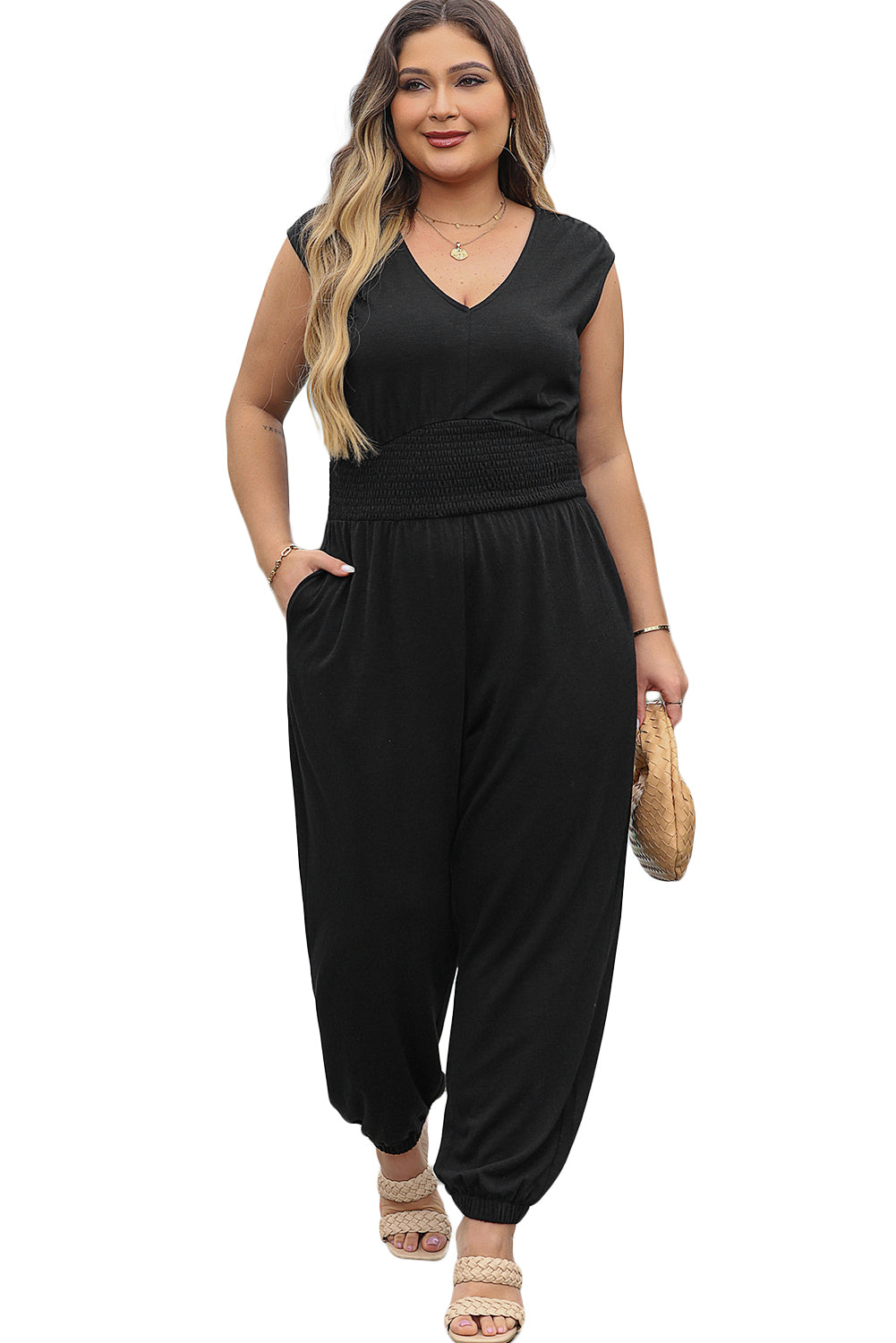 Black V-Neck Jumpsuit