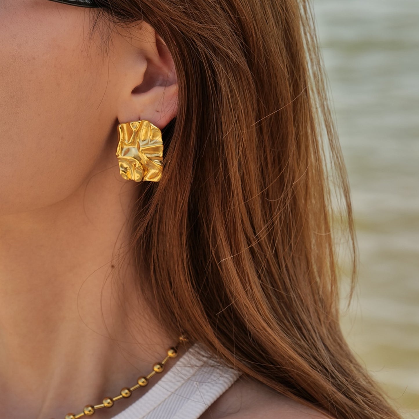 Gold-Plated Geometric Earrings