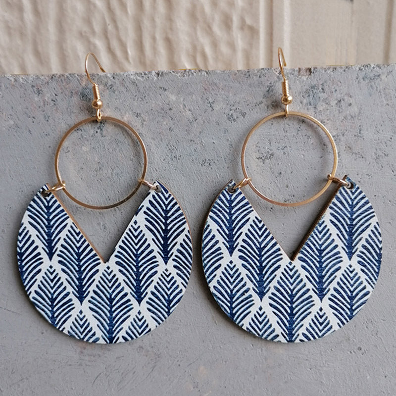 Nostalgic Wooden Dangle Earrings