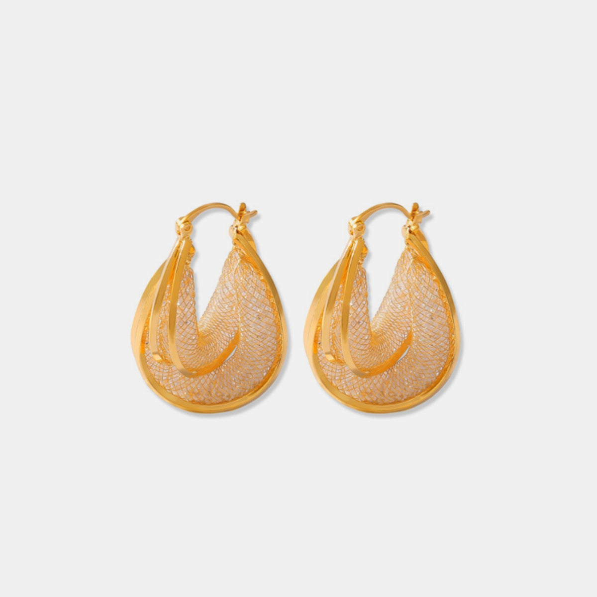 Copper Glass U Shape Earrings