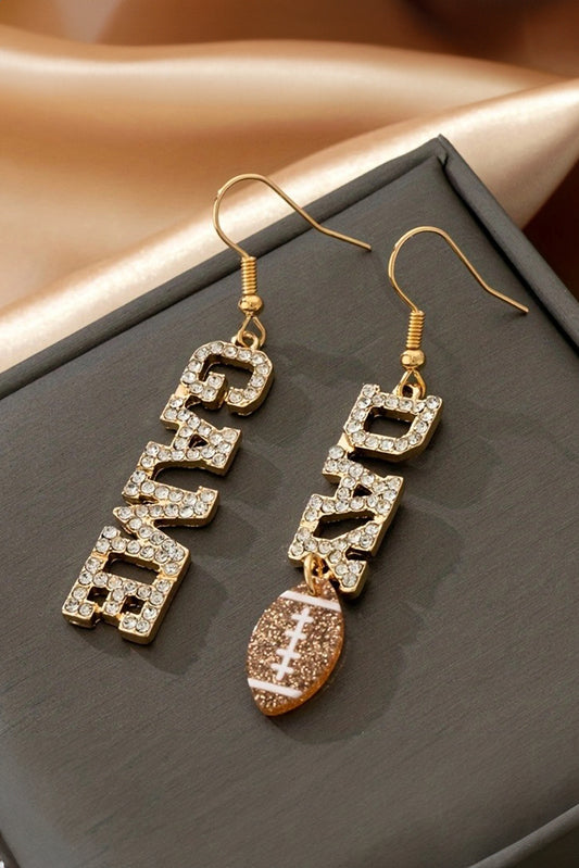 Gold GAME DAY Rhinestone Earrings – Shine on the Sidelines