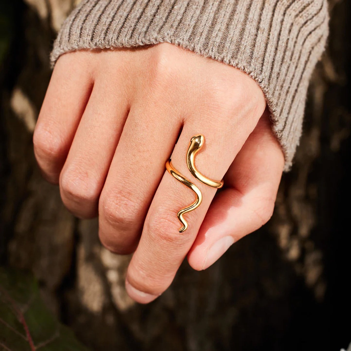 Snake 18K Gold-Plated Ring