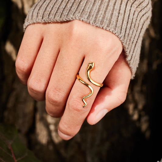 Snake 18K Gold-Plated Ring