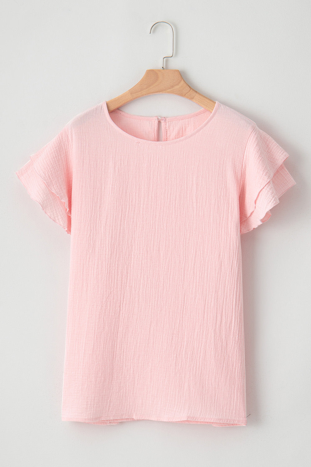 Light Pink Ruffle Sleeve Top