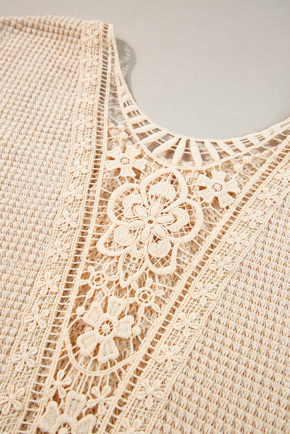 Beige Lace Insert Tee